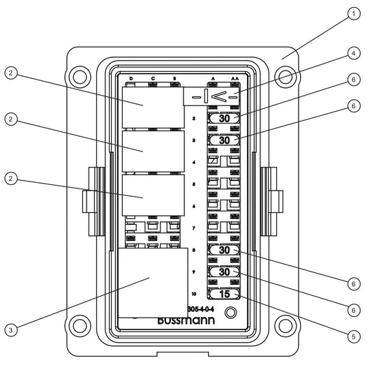 Maxi-Lite (SN 11-001672 to 11-999999) Isuzu DSE 4520 MK II Fuse Box Assembly Parts by Allmand