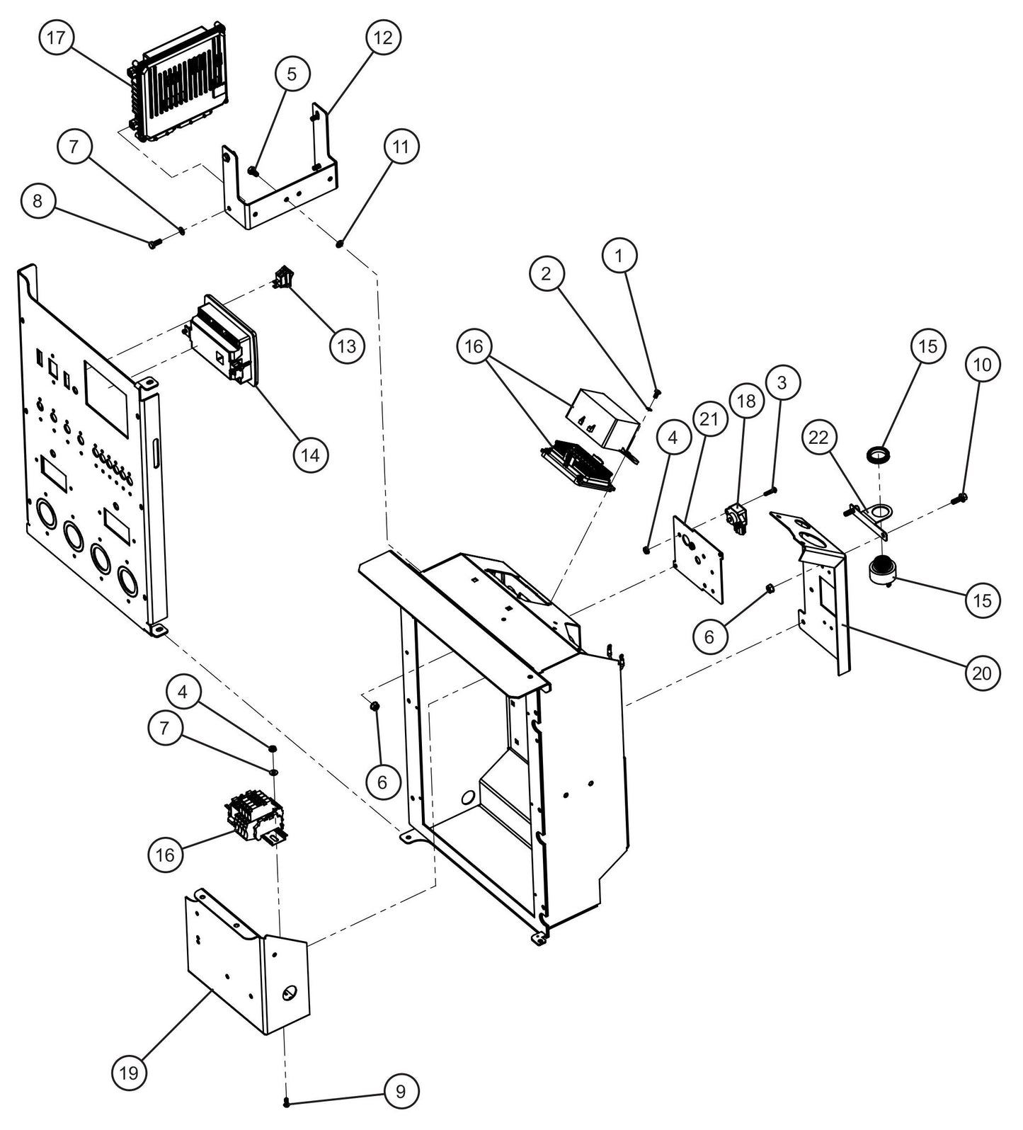 Maxi-Lite (SN 11-001672 to 11-999999) Isuzu DSE L401 MK II Control Box Group Assembly Parts by Allmand