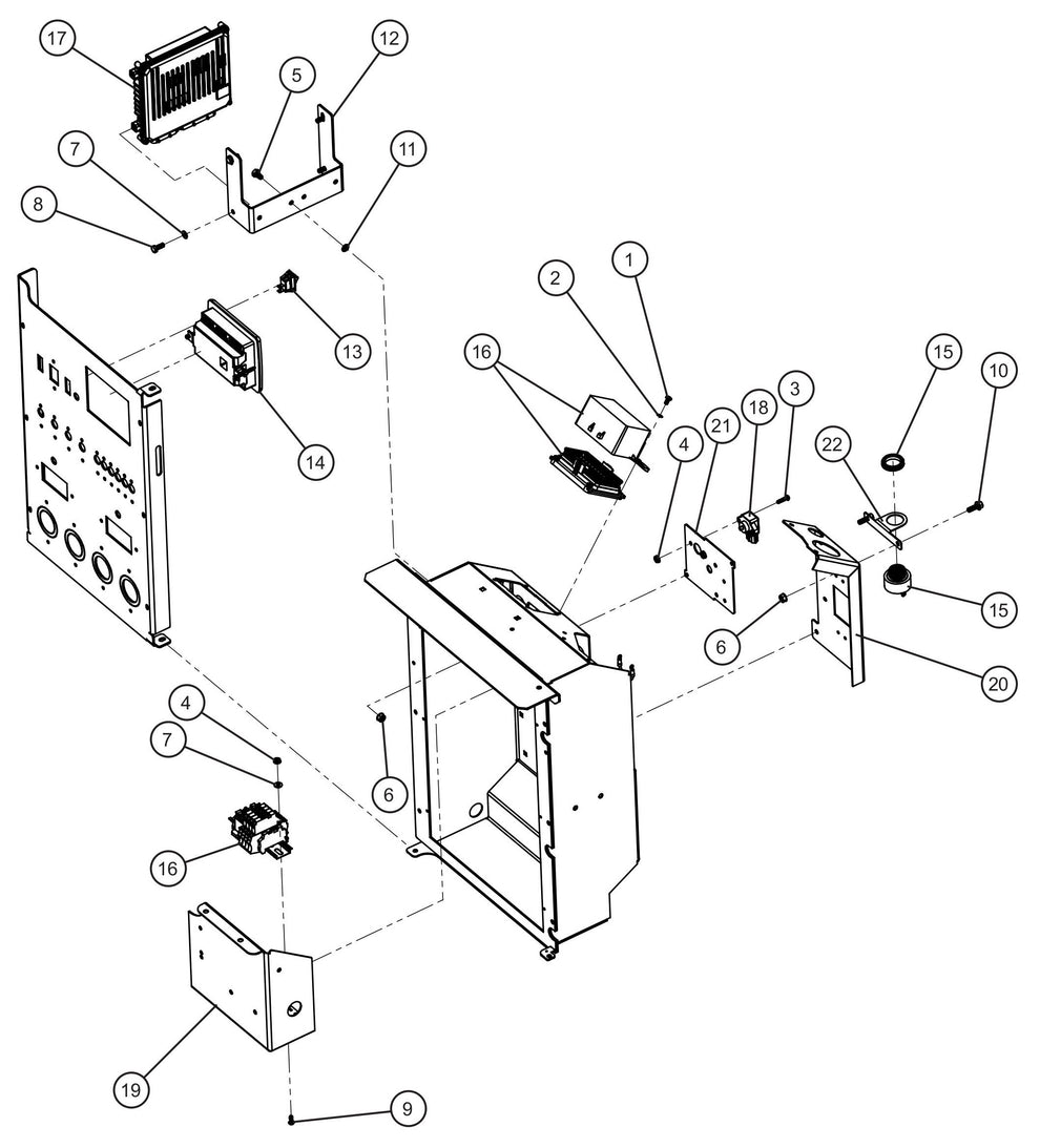 Maxi-Lite (SN 11-001672 to 11-999999) Isuzu DSE L401 MK II Control Box Group Assembly Parts by Allmand