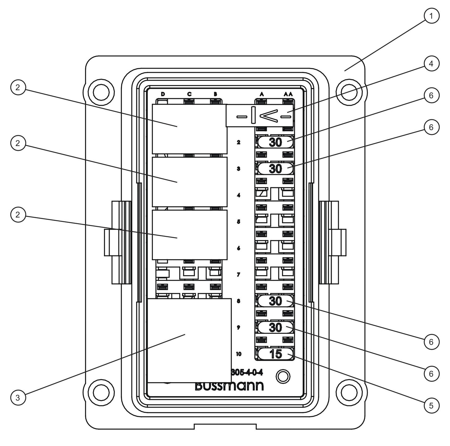 Maxi-Lite (SN 11-001672 to 11-999999) Isuzu DSE L401 MK II Fuse Box Assembly Parts by Allmand