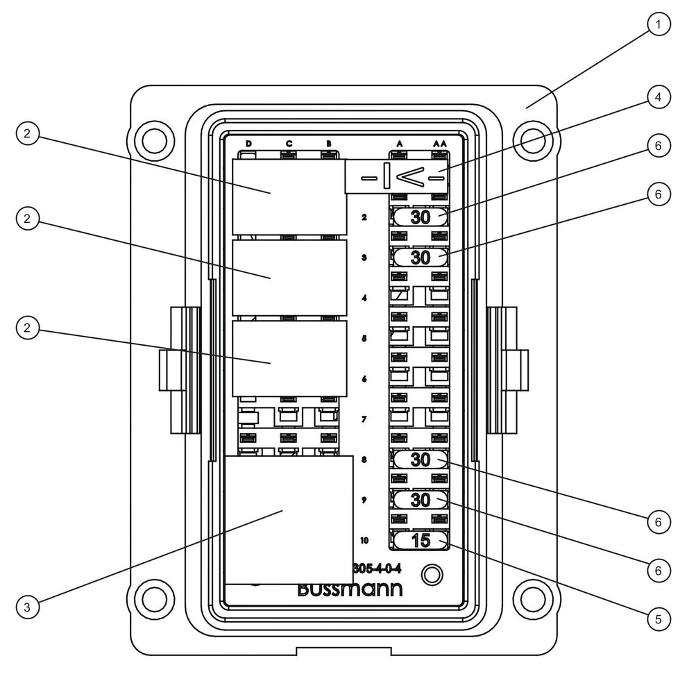 Maxi-Lite (SN 11-001672 to 11-999999) Isuzu DSE L401 MK II Fuse Box Assembly Parts by Allmand