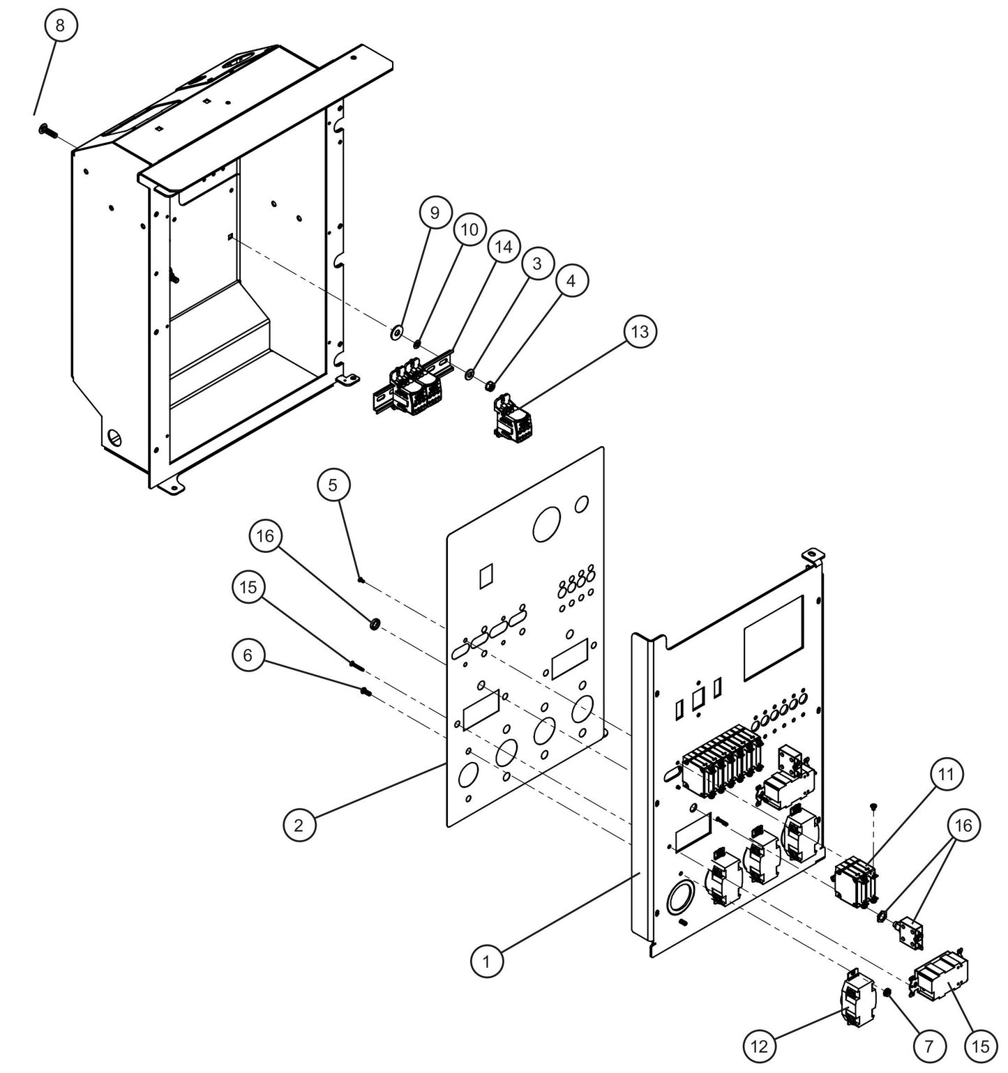 Maxi-Lite (SN 11-001672 to 11-999999) 15/20kW 3PH 4-30A Twistlock BSB Outlet Package Assembly Parts by Allmand