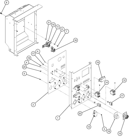 Maxi-Lite (SN 11-001672 to 11-999999) 15/20kW 1PH 2-Twistlock 1-RV 1-NEMA BSB Outlet Package Assembly Parts by Allmand