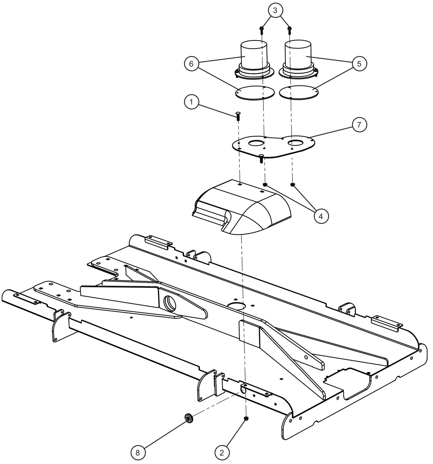 Maxi-Lite (SN 11-001672 to 11-999999) Low Fuel and Run Beacons Assembly Parts by Allmand