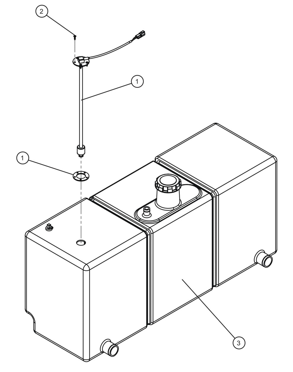 Maxi-Lite (SN 11-001672 to 11-999999) Fuel Level Sender Assembly Parts by Allmand