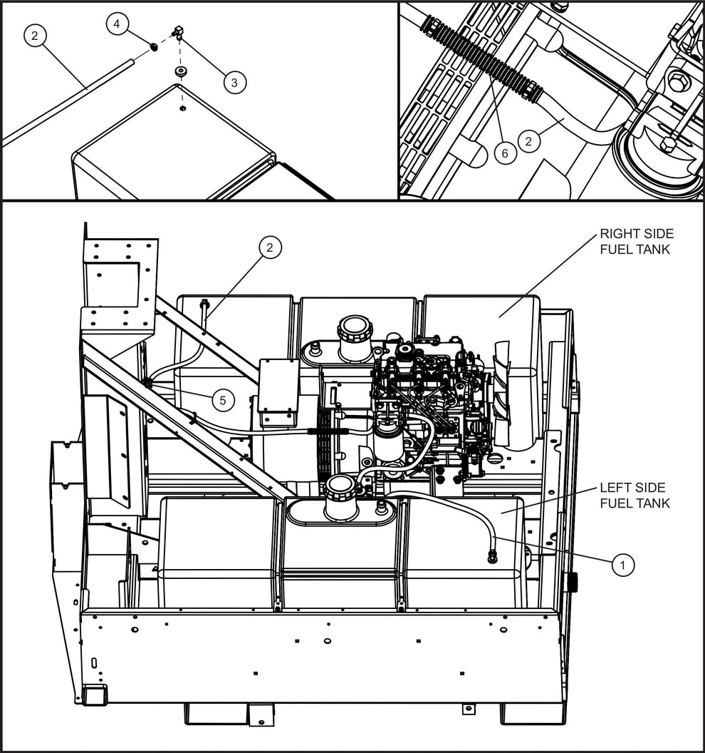 Maxi-Lite (SN 11-001672 to 11-999999) CAT C1.1 Engine Fuel Lines Assembly Parts by Allmand