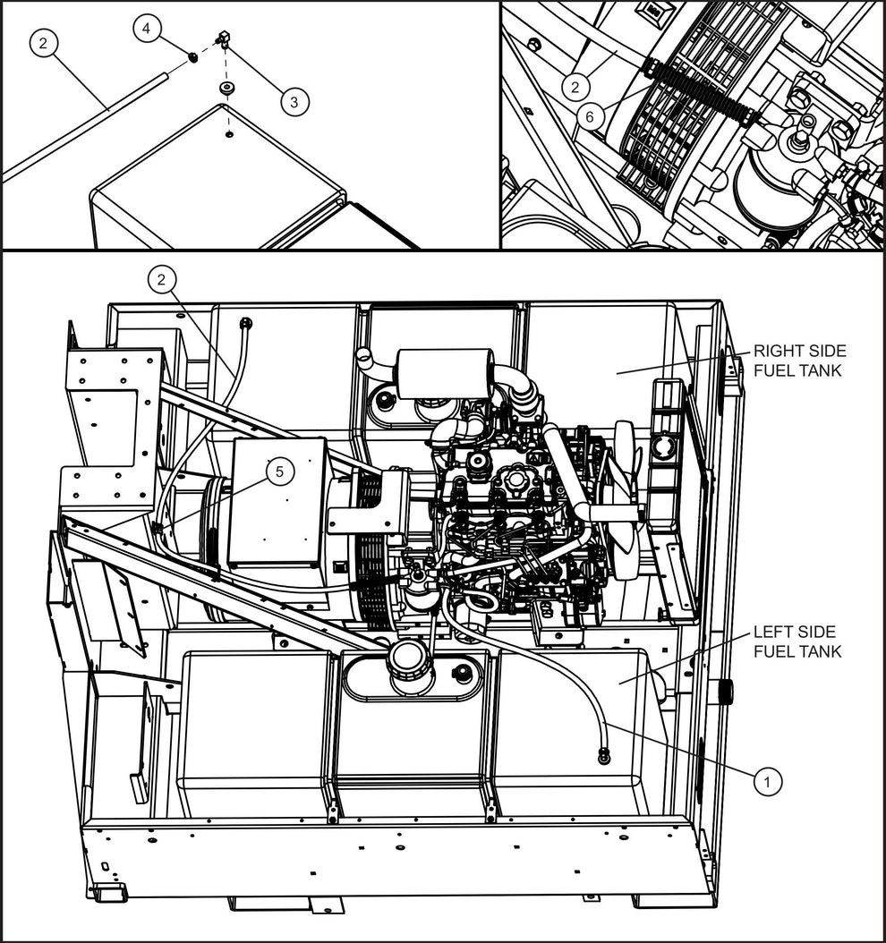 Maxi-Lite (SN 11-001672 to 11-999999) CAT C1.5 Turbo Engine Fuel Lines Assembly Parts by Allmand