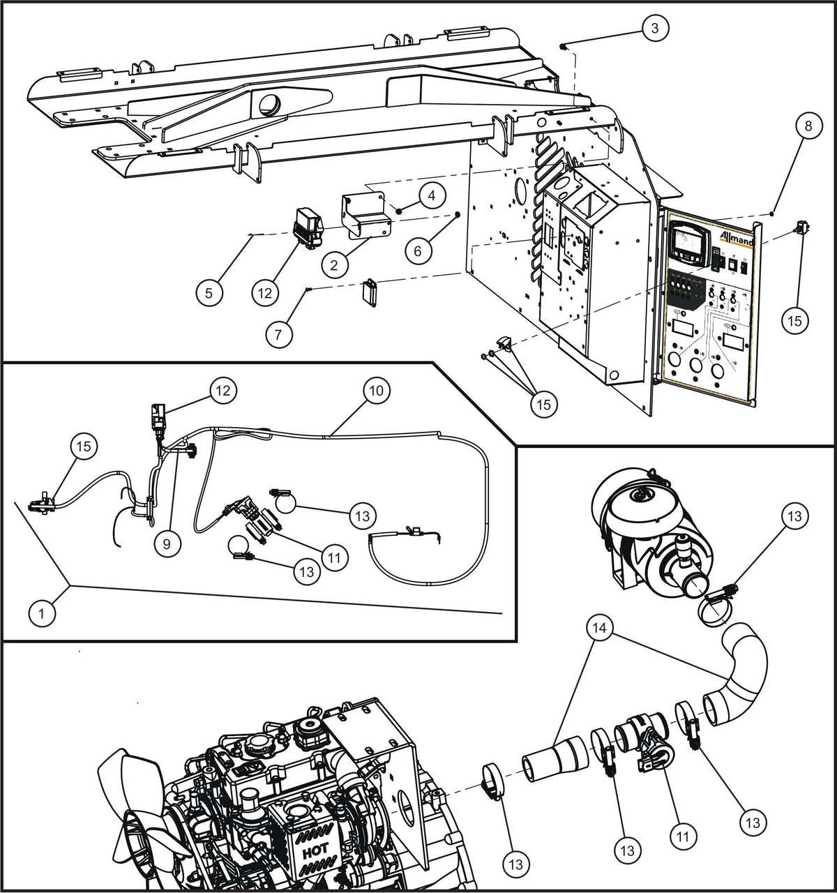 Maxi-Lite (SN 11-001672 to 11-999999) CAT C1.5 Turbo Engine PacBrake Group Assembly Parts by Allmand