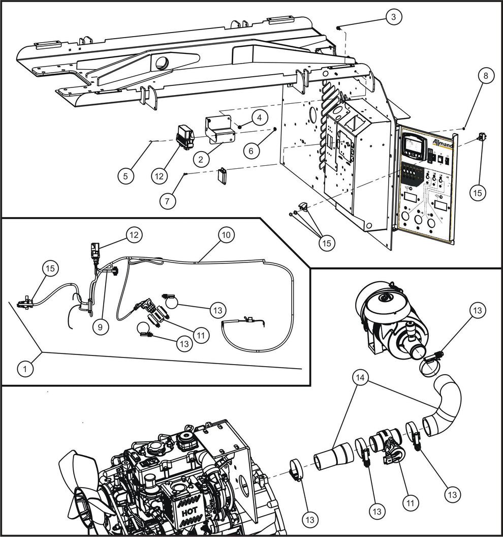 Maxi-Lite (SN 11-001672 to 11-999999) CAT C1.5 Turbo Engine PacBrake Group Assembly Parts by Allmand