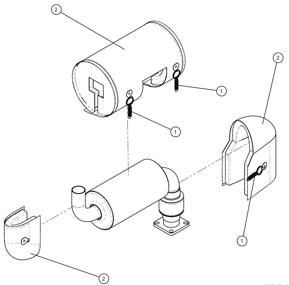 Maxi-Lite (SN 11-001672 to 11-999999) CAT C1.5 Turbo Engine Exhaust Blanket Assembly Parts by Allmand
