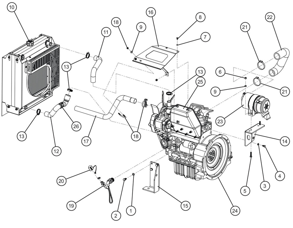 Maxi-Lite (SN 11-001672 to 11-999999) Kubota D1005/1105 Engine Group (2 of 5) Assembly Parts by Allmand
