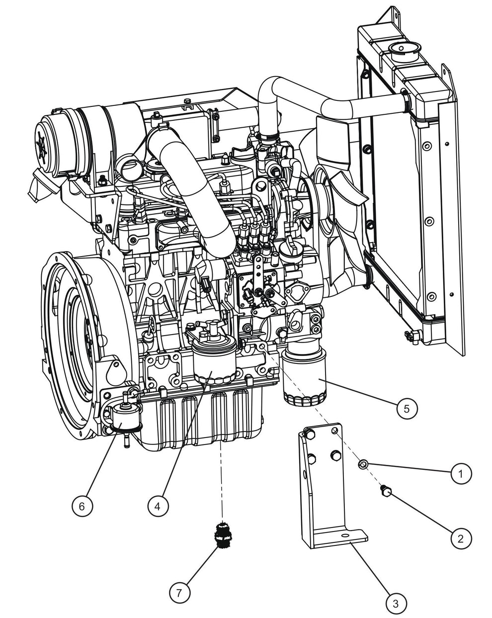 Maxi-Lite (SN 11-001672 to 11-999999) Kubota D1005/1105 Engine Group (3 of 5) Assembly Parts by Allmand