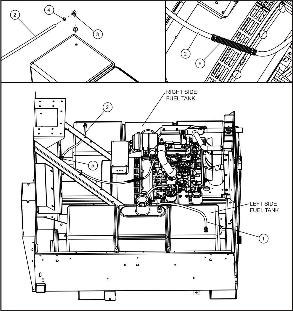 Maxi-Lite (SN 11-001672 to 11-999999) Kubota D1005/1105 Engine Fuel Lines Assembly Parts by Allmand