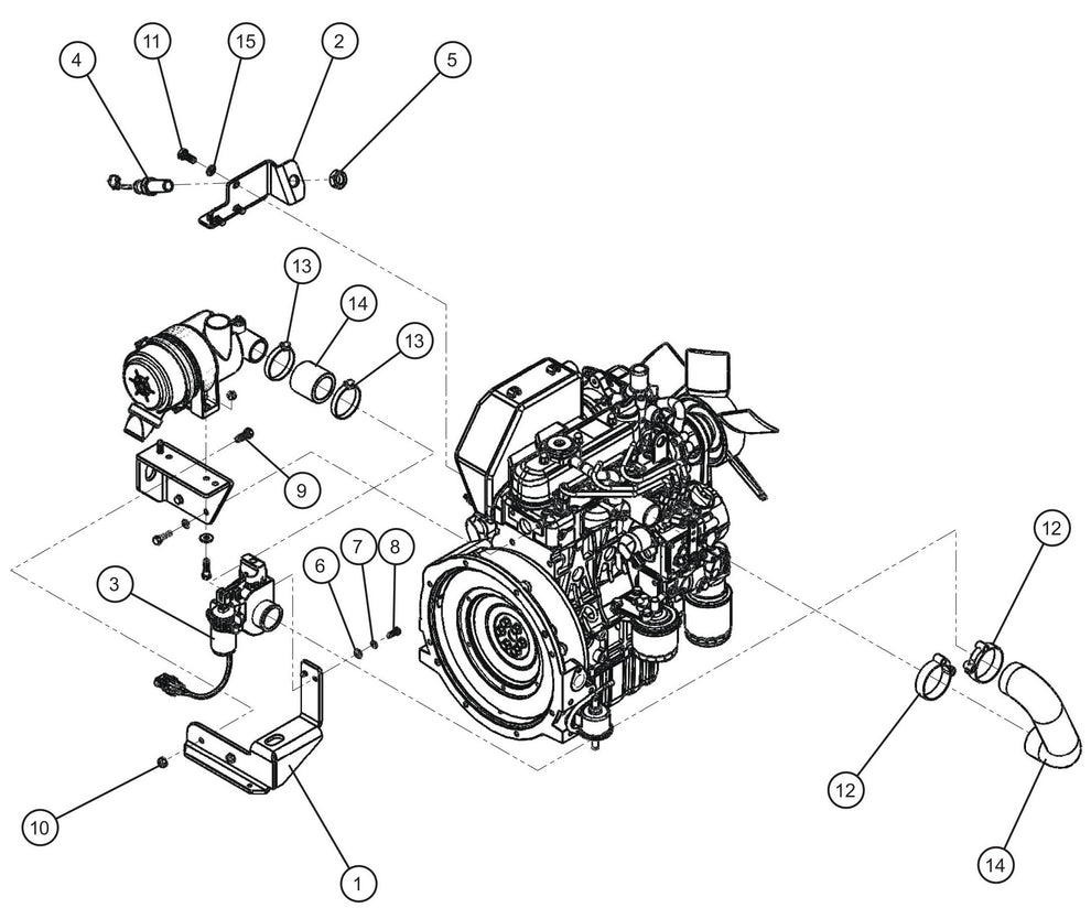 Maxi-Lite (SN 11-001672 to 11-999999) Kubota D1005/1105 Engine Shocker Group (1 of 2) Assembly Parts by Allmand