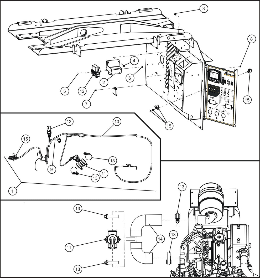 Maxi-Lite (SN 11-001672 to 11-999999) Kubota D1005/1105 Engine PacBrake Group Assembly Parts by Allmand