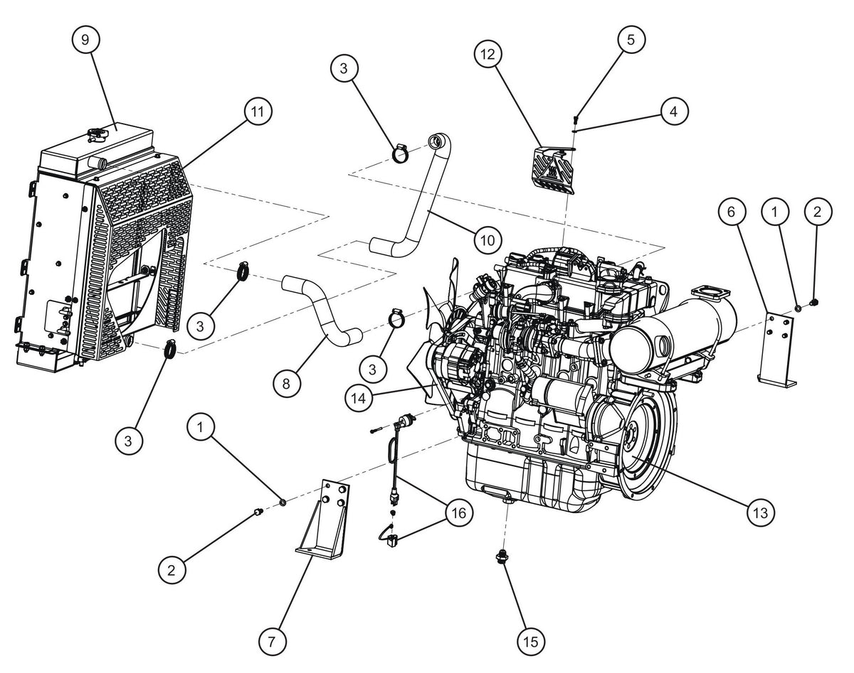 Maxi-Lite (SN 11-001672 to 11-999999) Isuzu 4LE2T Engine DSE 4520 Assembly Group (1 of 4) Parts by Allmand