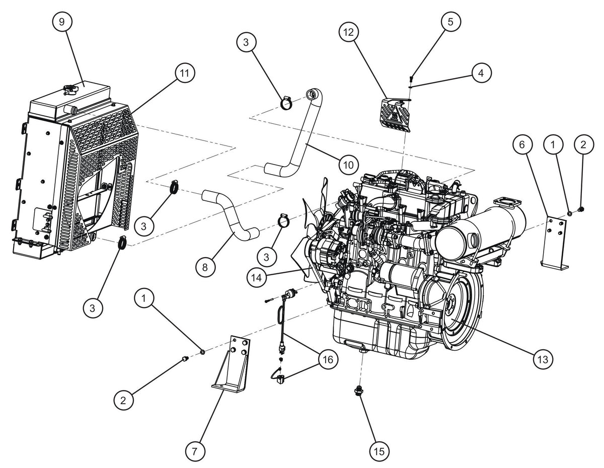 Maxi-Lite (SN 11-001672 to 11-999999) Isuzu 4LE2T Engine DSE L401 Assembly Group (1 of 4) Parts by Allmand