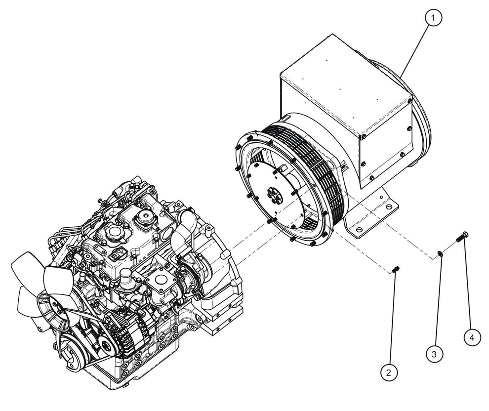 Maxi-Lite (SN 11-001672 to 11-999999) 15kW 1PH Marathon Generator Assembly Parts by Allmand
