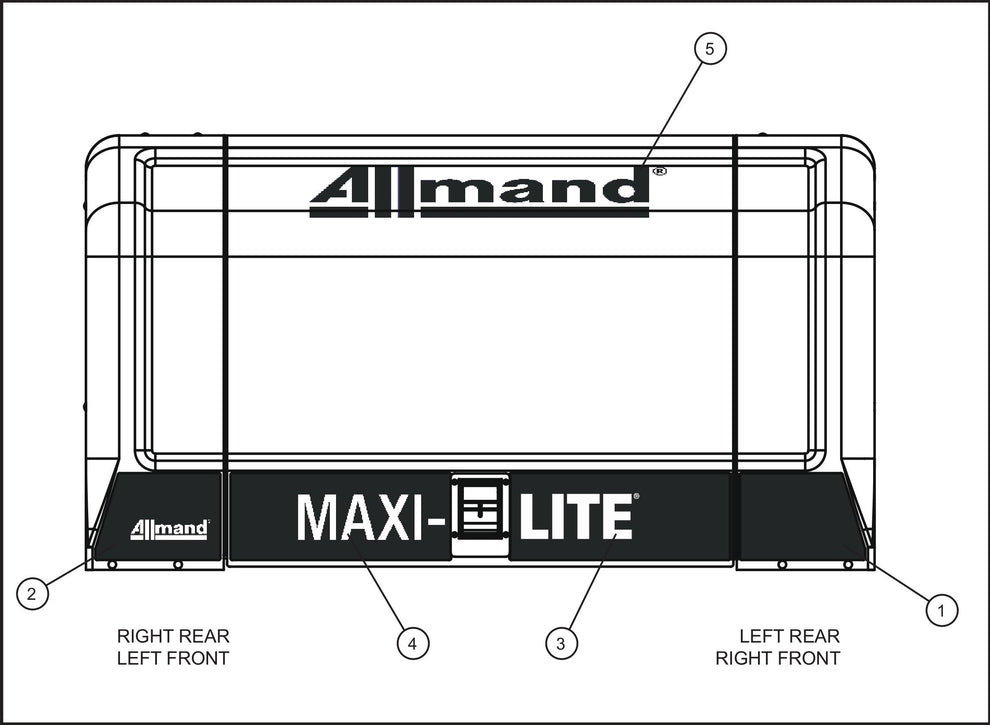 Maxi-Lite (SN 11-001672 to 11-999999) Door Branding Decals Assembly Parts by Allmand