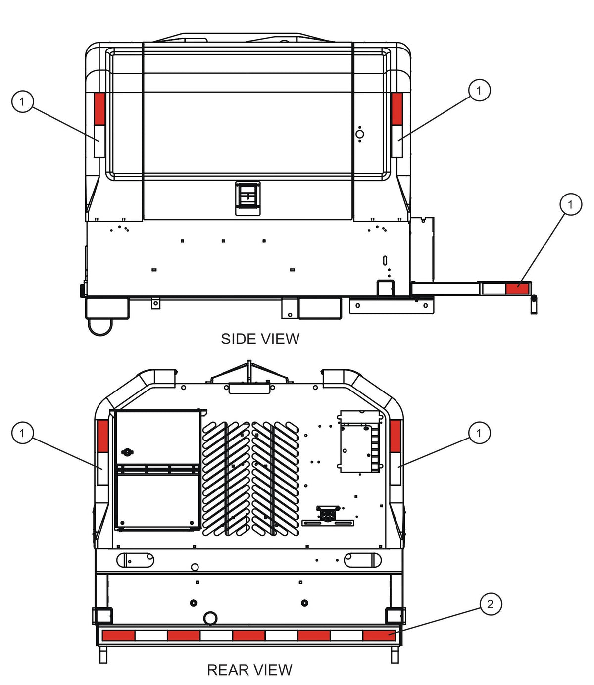 Maxi-Lite (SN 11-001672 to 11-999999) Conspicuity Tape Assembly Parts by Allmand