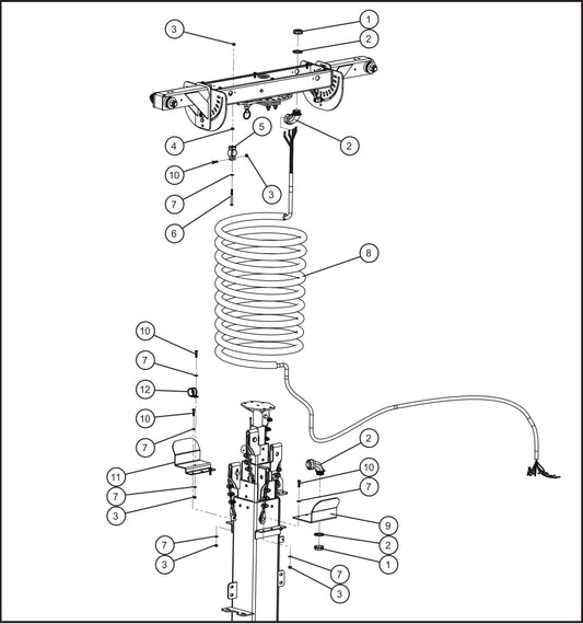 Maxi-Lite (SN 11-001672 to 11-999999) Vertical Tower 4-Light SMD LED Nycoil Tower Cord Assembly Parts by Allmand