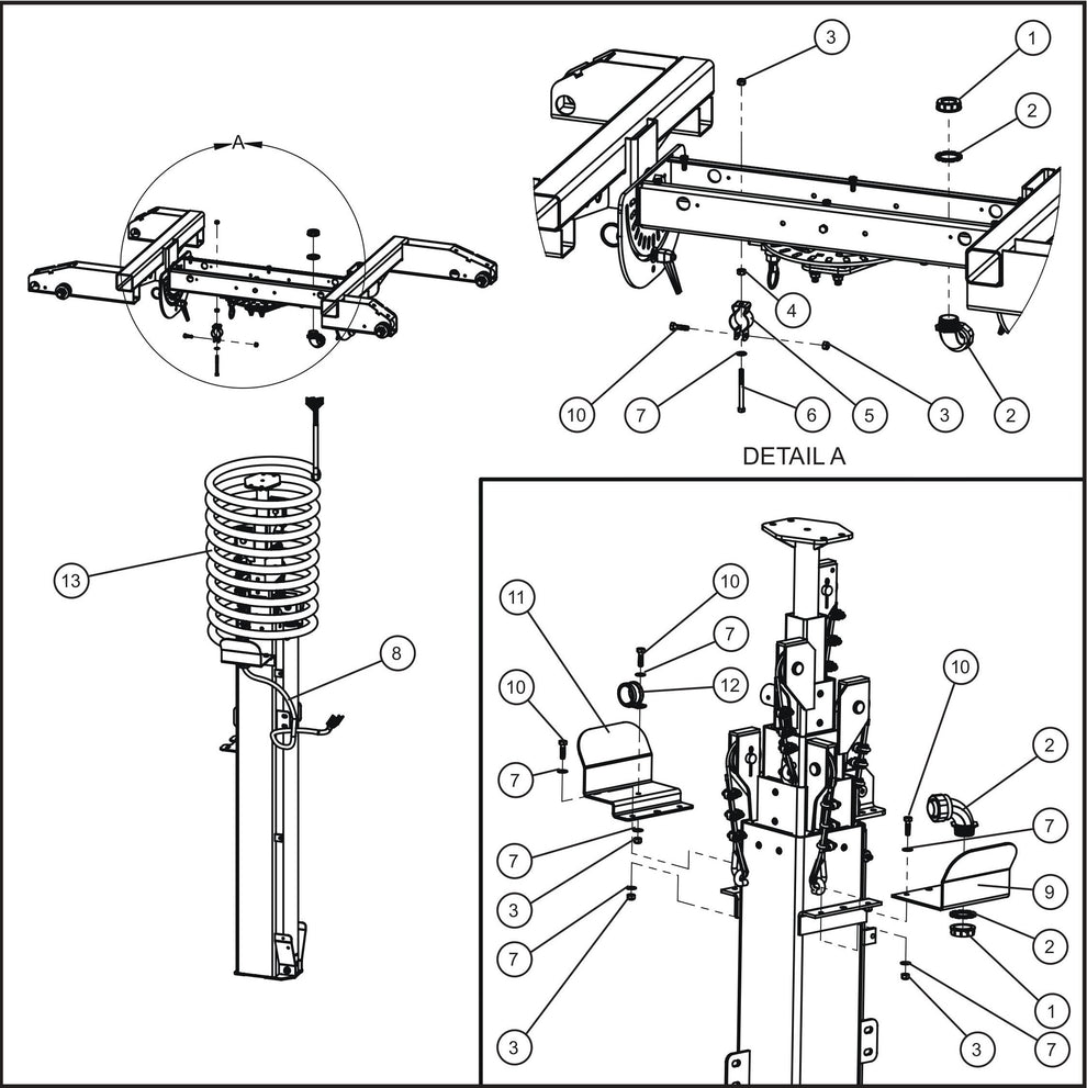 Maxi-Lite (SN 11-001672 to 11-999999) Vertical Tower 6-Light Nycoil Tower Cord Assembly Parts by Allmand