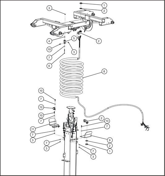 Maxi-Lite (SN 11-001672 to 11-999999) Vertical Tower 6-Light SMD LED Nycoil Tower Cord Assembly Parts by Allmand