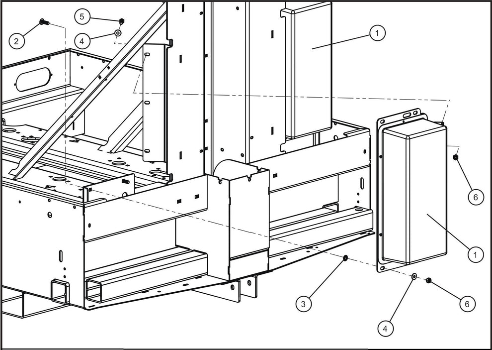 Maxi-Lite (SN 11-001672 to 11-999999) 4-Light Ballast Box Install Group Assembly Parts by Allmand