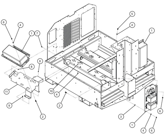 Maxi-Lite (SN 11-001672 to 11-999999) 6-Light Ballast Box Install Group Assembly Parts by Allmand