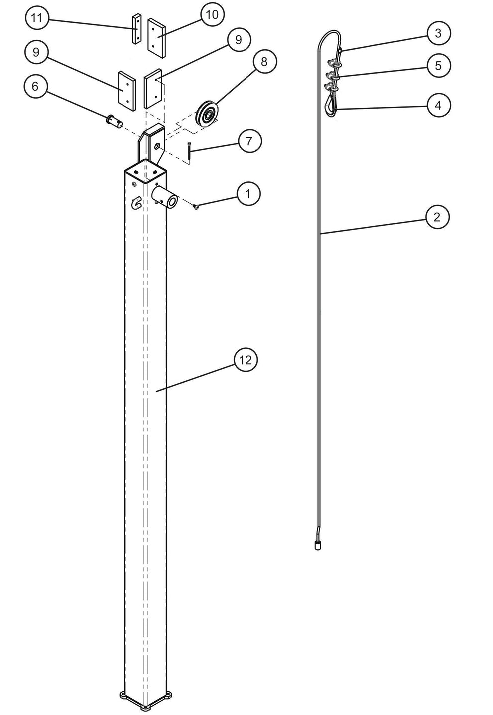 LD Series Maxi-Lite II-Vertical Tower Old Style (4 of 5) Assembly Parts By Allmand
