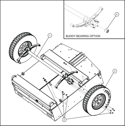 LD Series Maxi-Lite II-Axle and Wheels Assembly Parts By Allmand