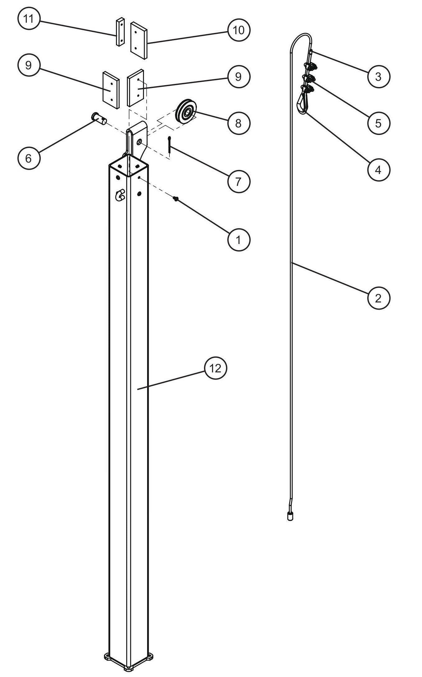 V-Series Maxi-Lite II Vertical Tower Parts New Style (4 of 5) Assembly Parts By Allmand
