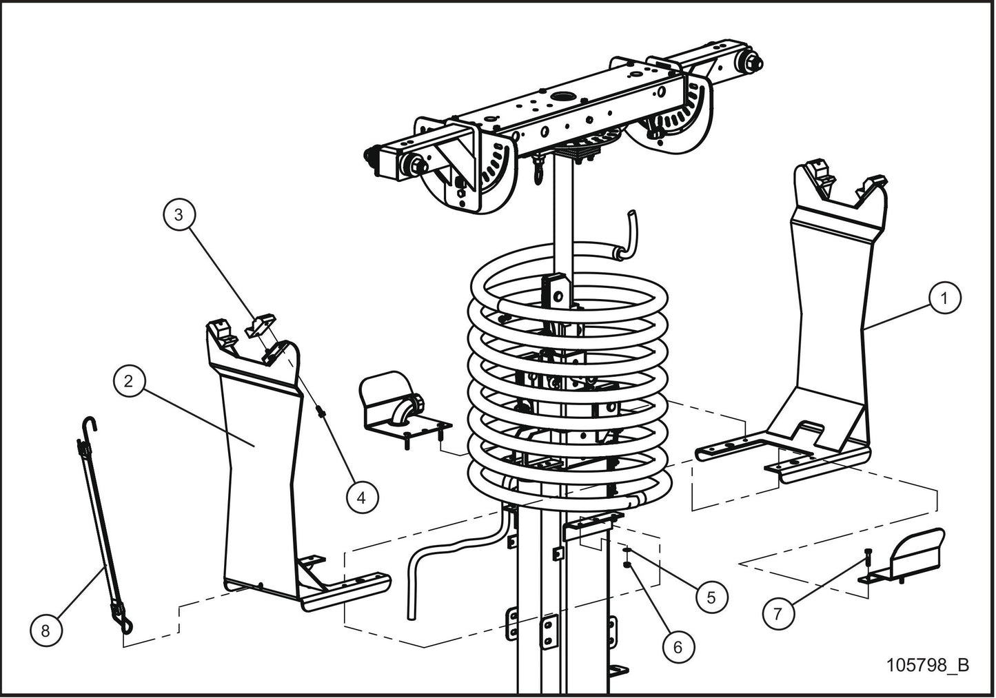 V-Series Maxi-Lite II Vertical Tower Light Bar Brace Option Assembly Parts By Allmand