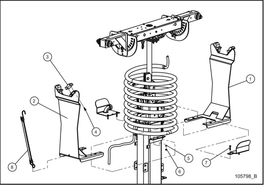 V-Series Maxi-Lite II Vertical Tower Light Bar Brace Option Assembly Parts By Allmand