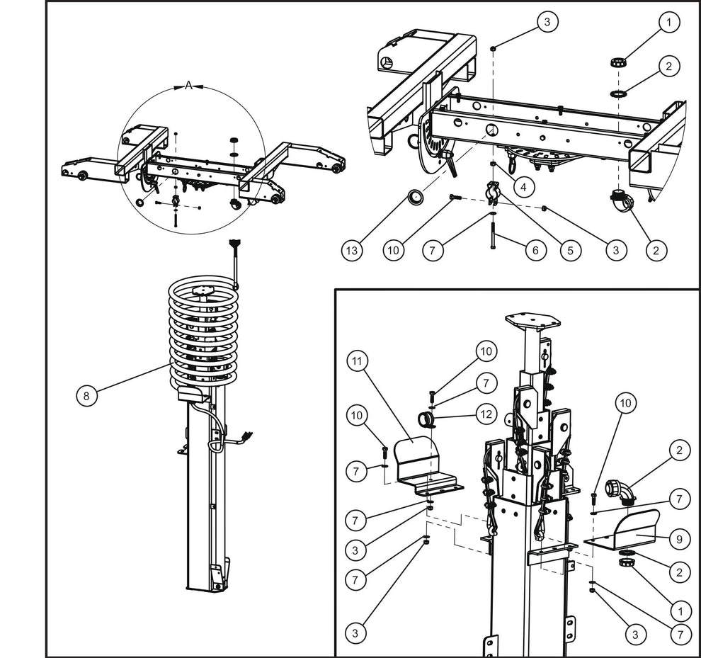LD Series Maxi-Lite II-Vertical Tower 16/10 Nycoil Cord Group Assembly Parts By Allmand