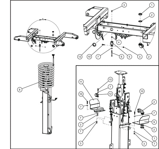 V-Series Maxi-Lite II Vertical Tower 16/10 Nycoil Cord Group Assembly Parts By Allmand