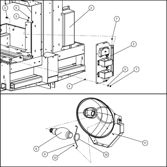 V-Series Maxi-Lite II 1000W Lamps w/ 50Hz 220V Ballast Boxes (1 of 2) Assembly Parts By Allmand