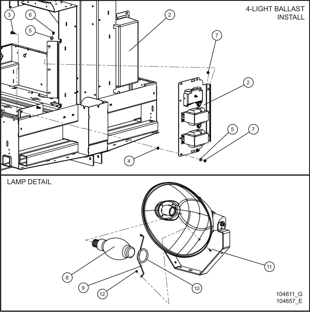LD Series Maxi-Lite II-1000W Lamps w/ 60Hz 120V Ballast Boxes (1 of 2) Assembly Parts By Allmand