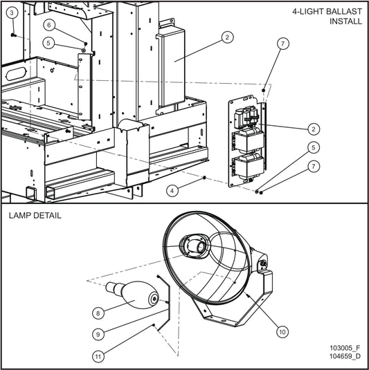 V-Series Maxi-Lite II 1000W HPS Lamps w/ 60Hz 120V Ballast Boxes (1 of 2) Assembly Parts By Allmand