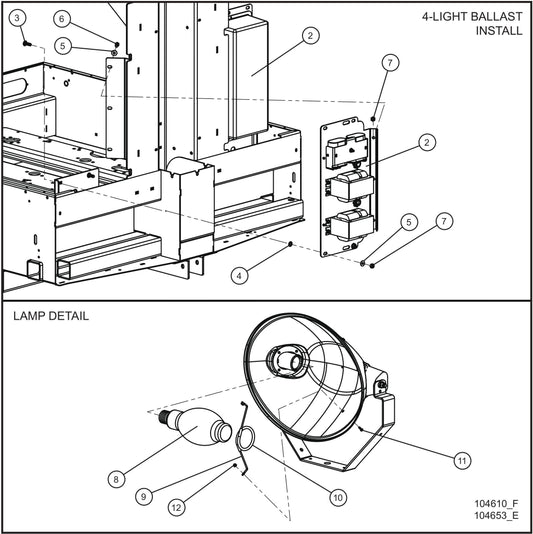 V-Series Maxi-Lite II 1250W Lamps w/ 60Hz 120V Ballast Boxes (1 of 2) Assembly Parts By Allmand