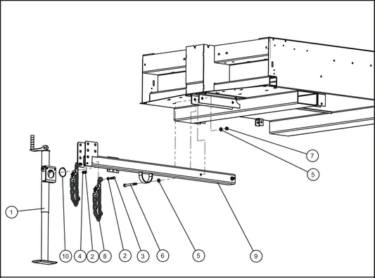 V-Series Maxi-Lite II Old Style Snap-Ring Tongue Assembly Parts By Allmand