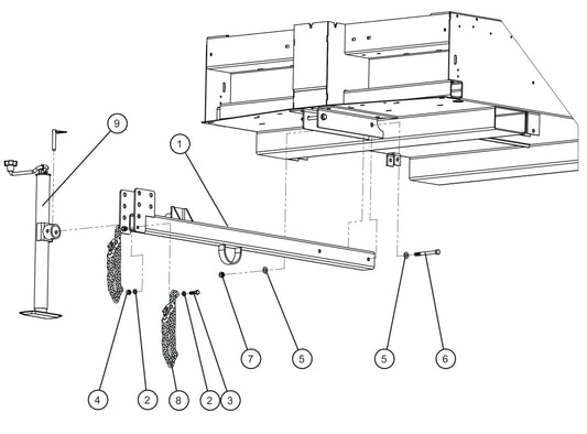 LD Series Maxi-Lite II-Old Style Tube-Mount Tongue Assembly Parts By Allmand