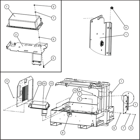 LD Series Maxi-Lite II 6-No Lamps with Non Ballast Boxes Assembly Parts By Allmand