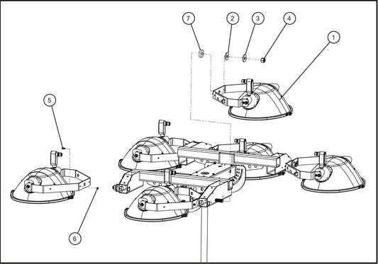 LD Series Maxi-Lite II 6-SHO Light Fixtures Assembly Parts By Allmand