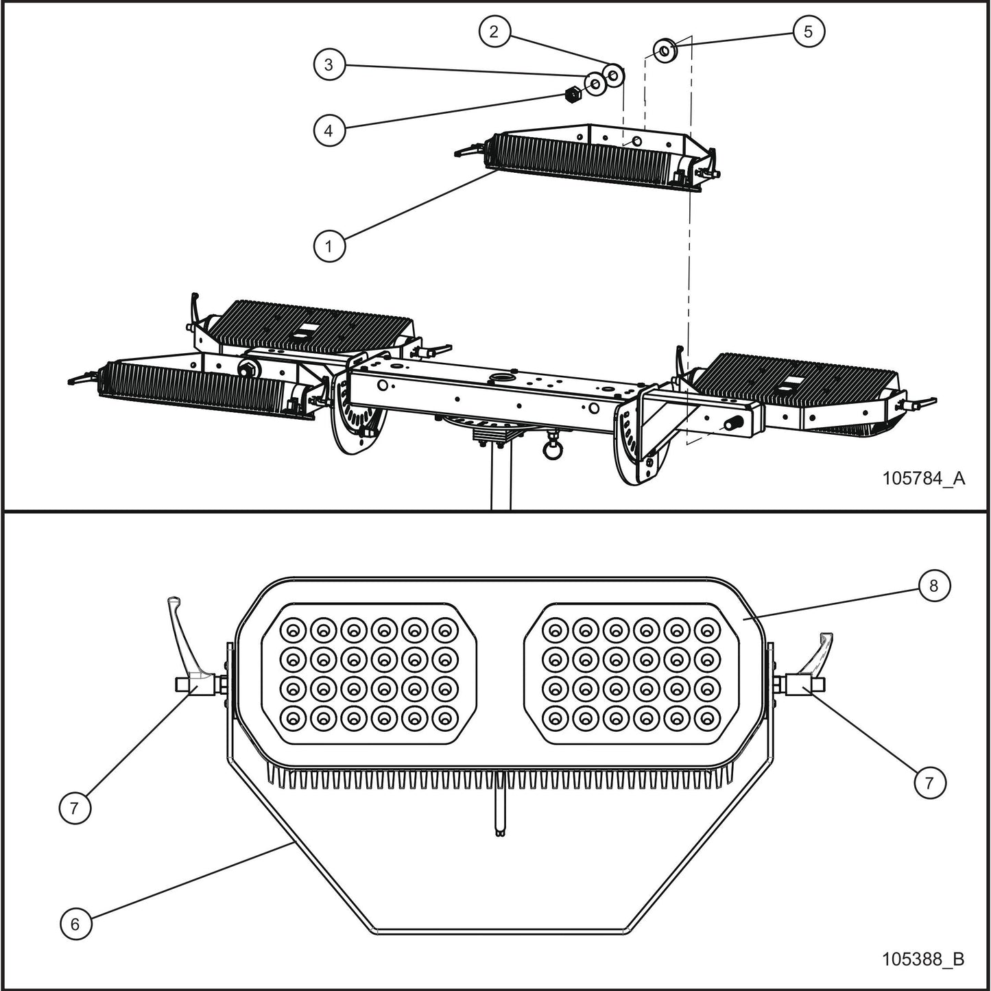 LD Series Maxi-Lite II 4-Speaker LED Light Fixtures and Light Group Assembly Parts By Allmand