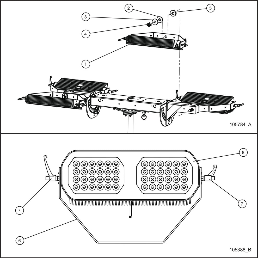 LD Series Maxi-Lite II 4-Speaker LED Light Fixtures and Light Group Assembly Parts By Allmand
