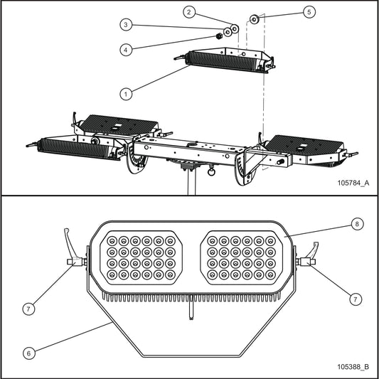 V-Series Maxi-Lite II 4-Speaker LED Light Fixtures and Light Group Assembly Parts By Allmand