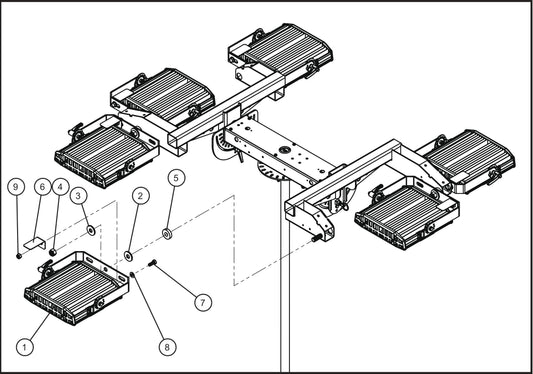 V-Series Maxi-Lite II 6-Conssin LED Light Fixtures Assembly Parts By Allmand