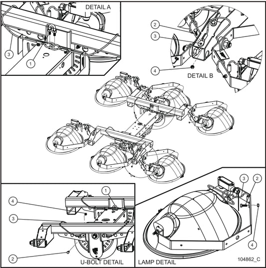 V-Series Maxi-Lite II 6-SHO Light SFR Safety Lanyards Assembly Parts By Allmand