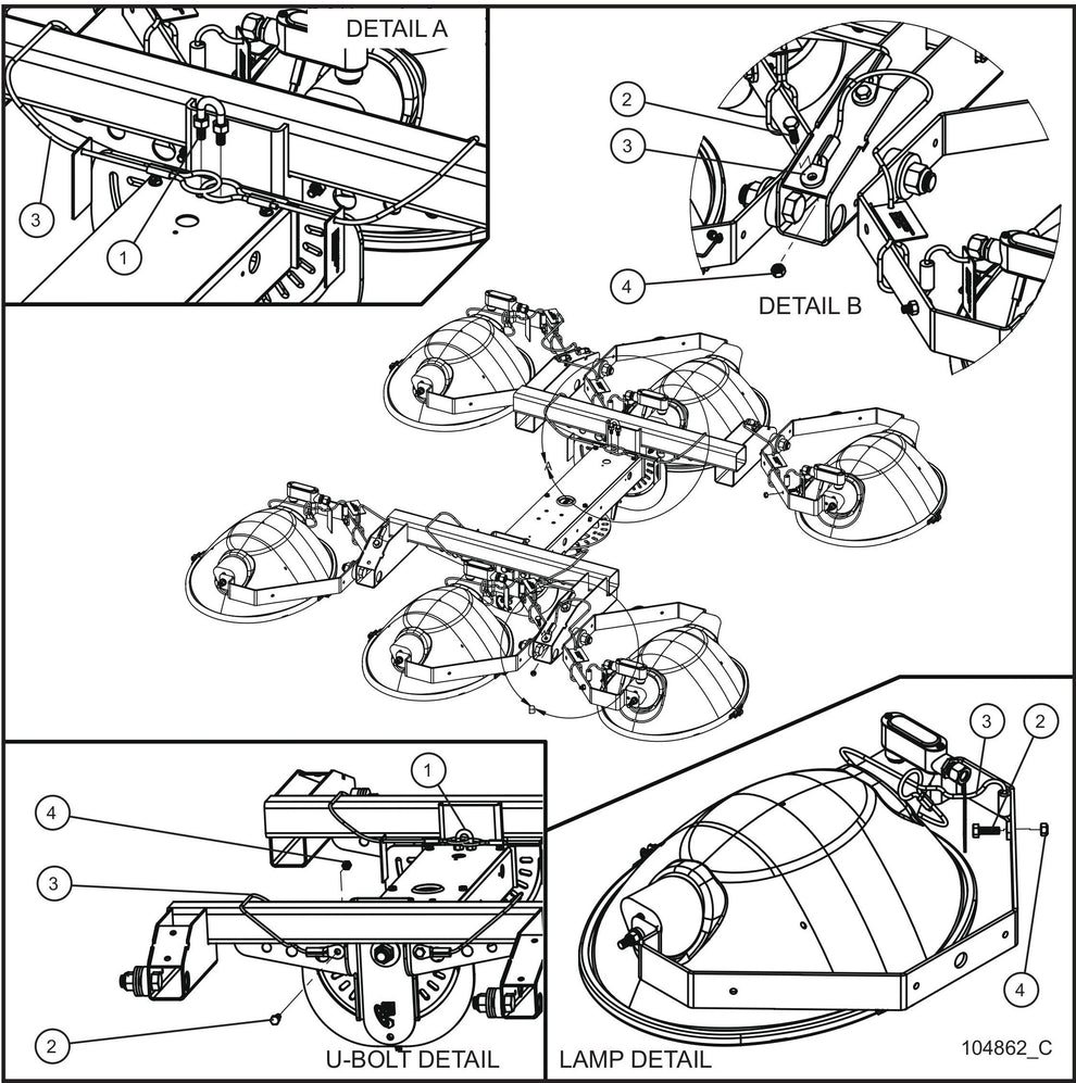 V-Series Maxi-Lite II 6-SHO Light SFR Safety Lanyards Assembly Parts By Allmand